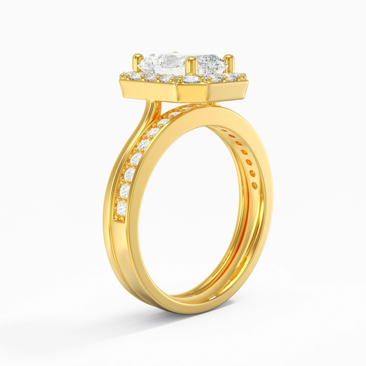 Antique Radiant 2.00ct Moissanite Bridal Set