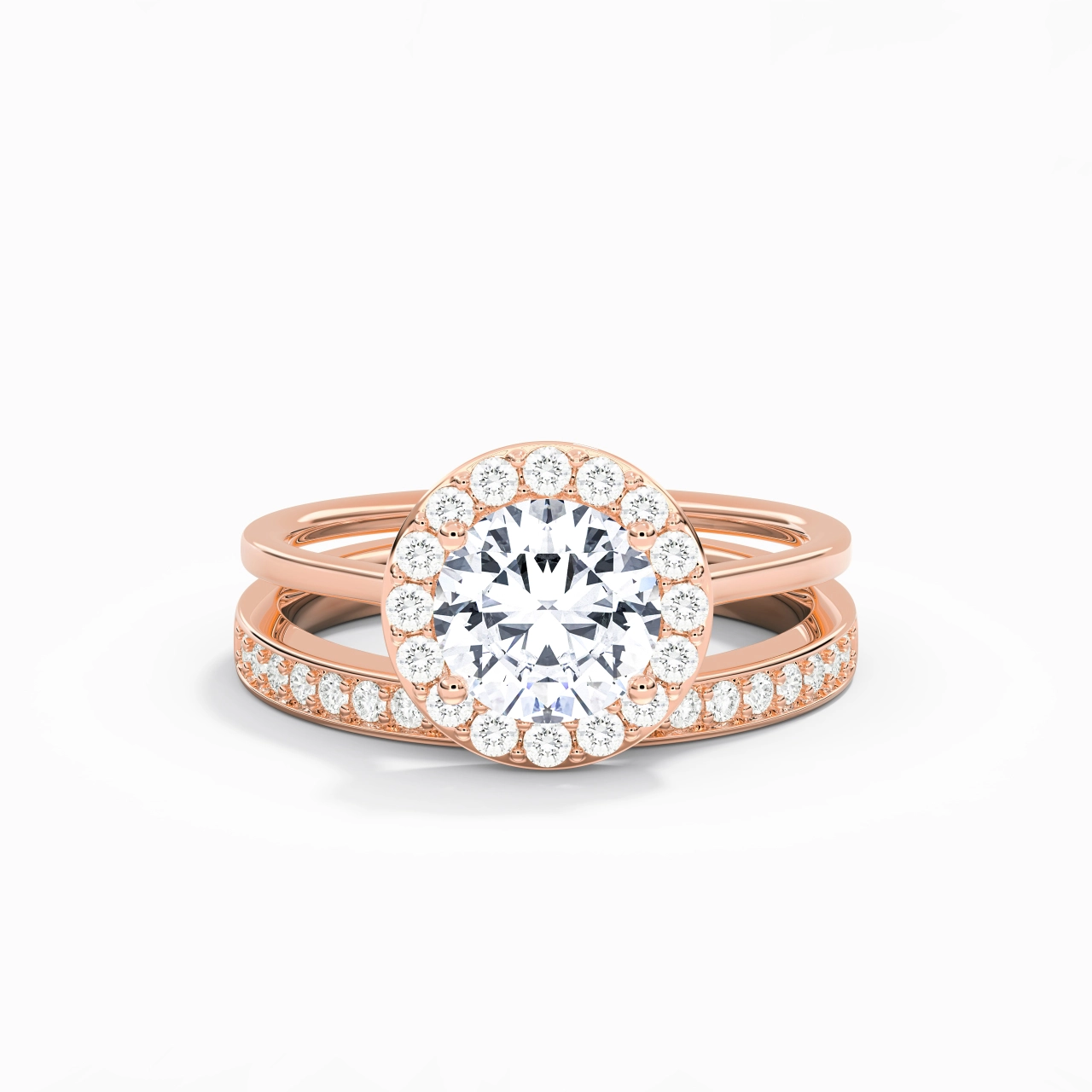Antique Round 1.50ct Moissanite Bridal Set