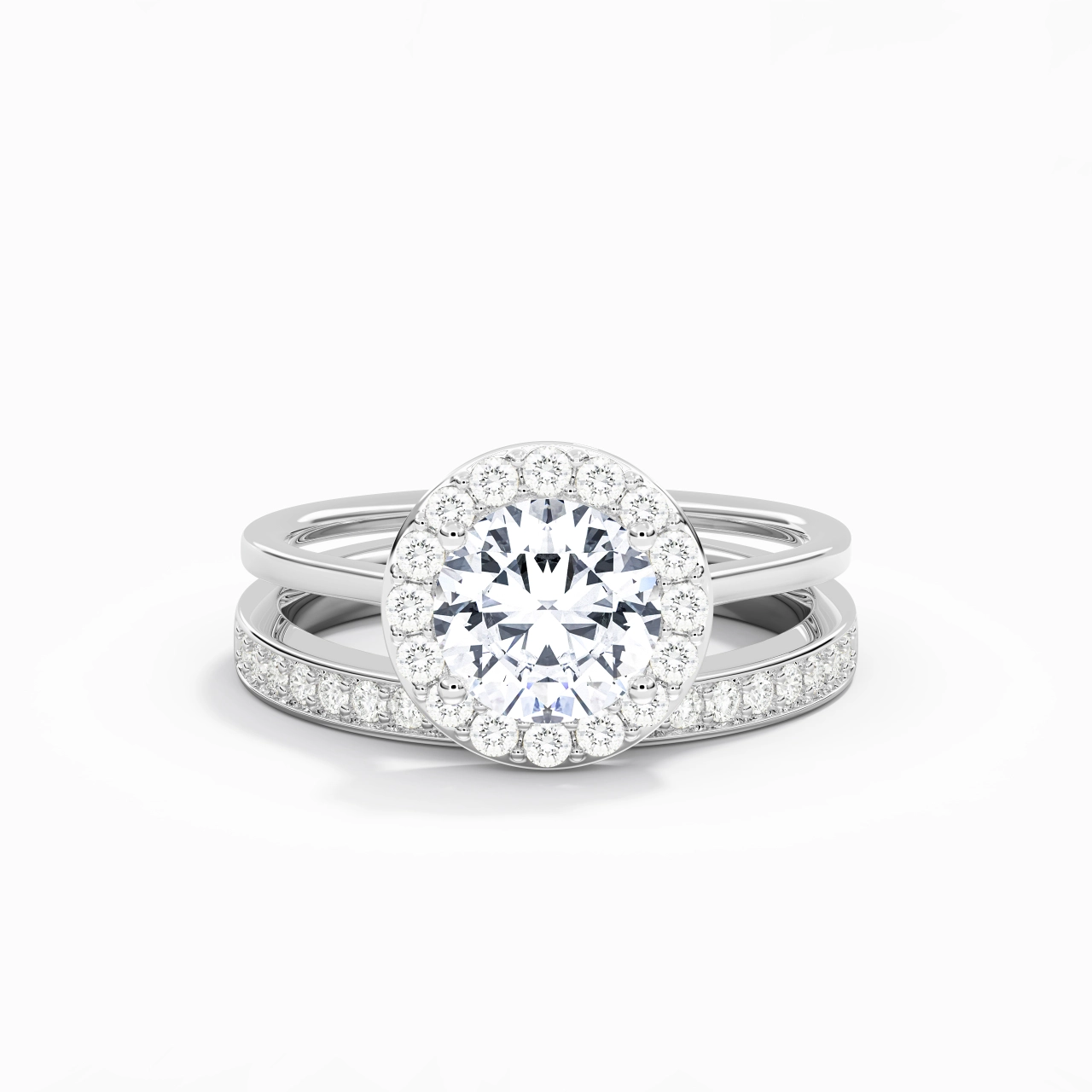 Antique Round 1.50ct Moissanite Bridal Set