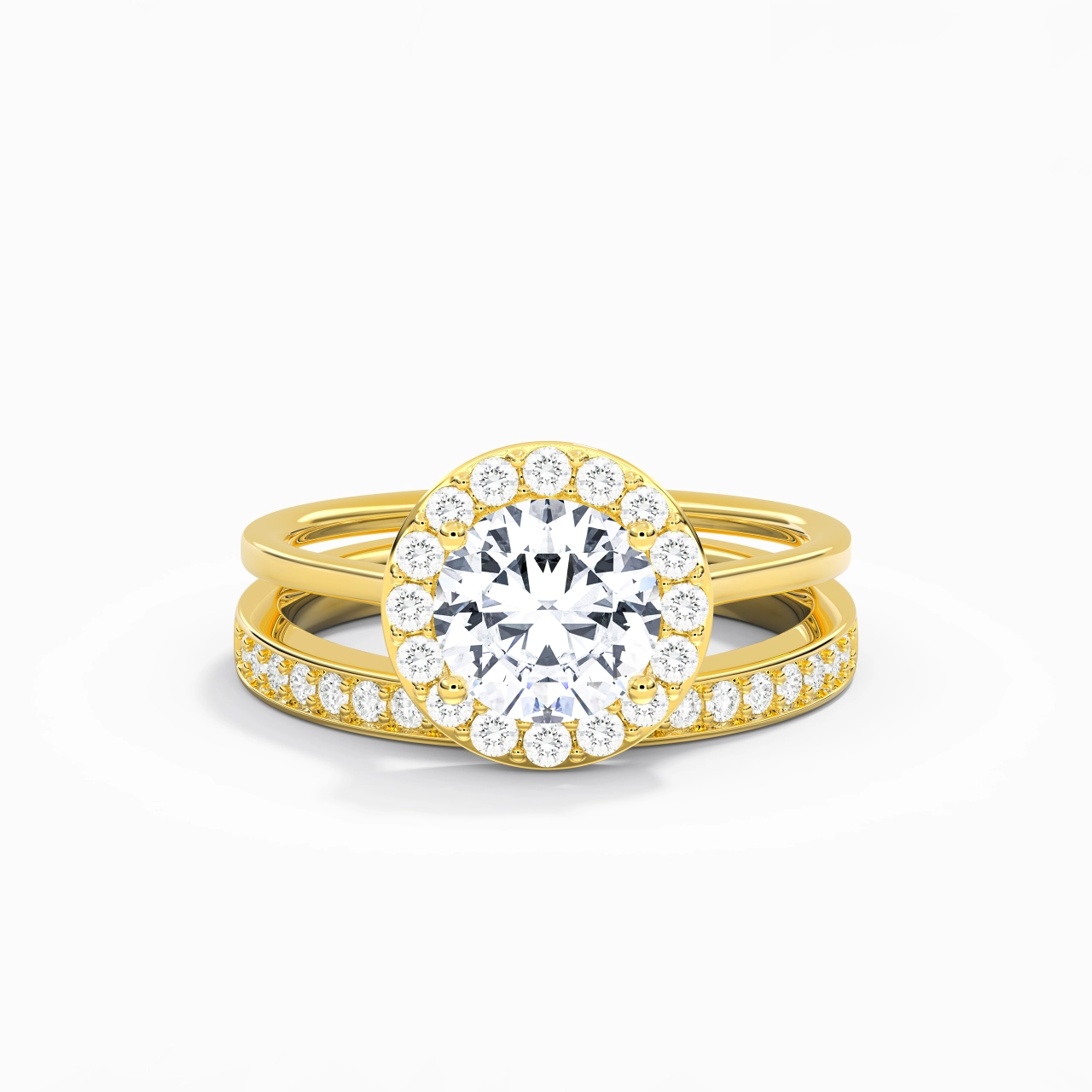 Antique Round 1.50ct Moissanite Bridal Set