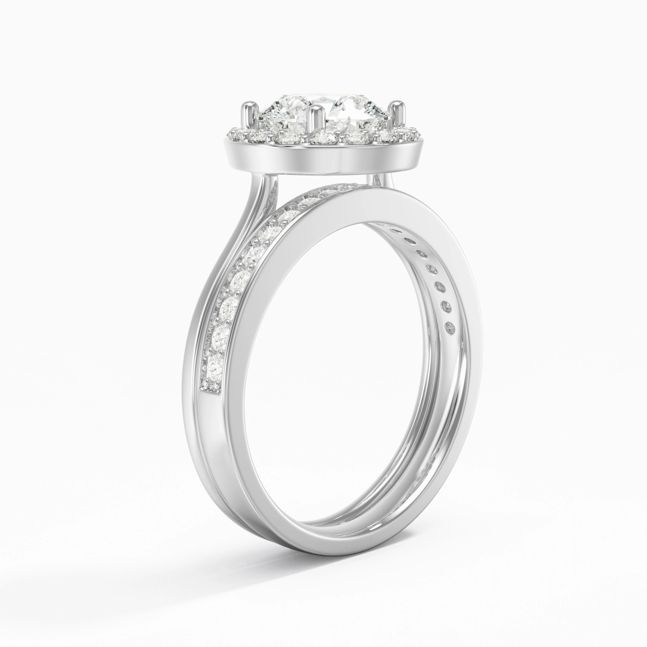 Antique Round 1.50ct Moissanite Bridal Set
