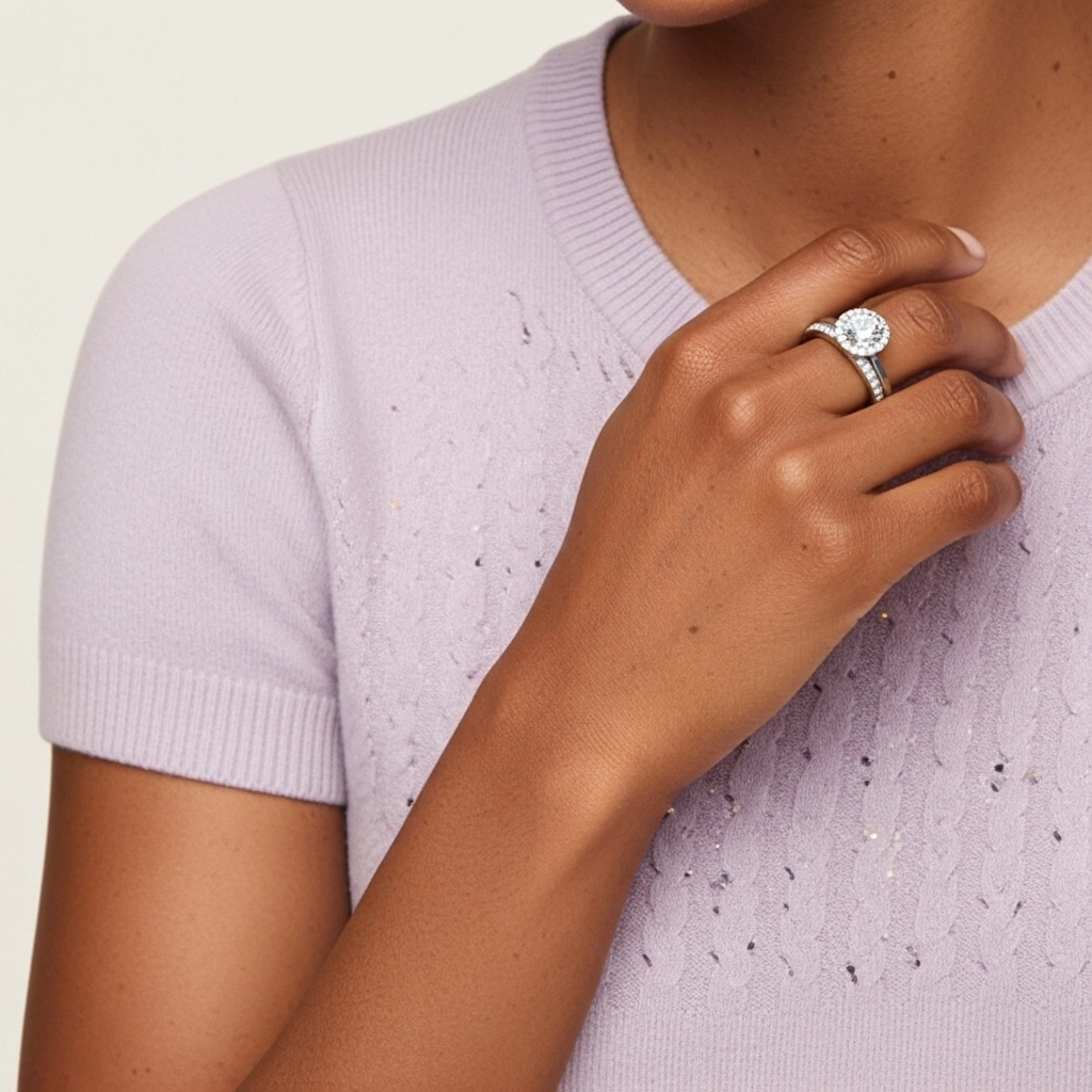 Antique Round 1.00ct Moissanite Bridal Set