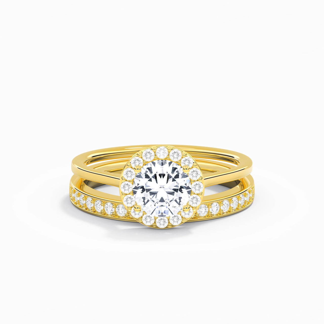 Antique Round 1.00ct Moissanite Bridal Set