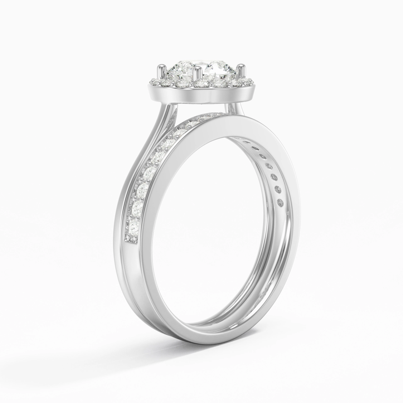 Antique Round 1.00ct Moissanite Bridal Set