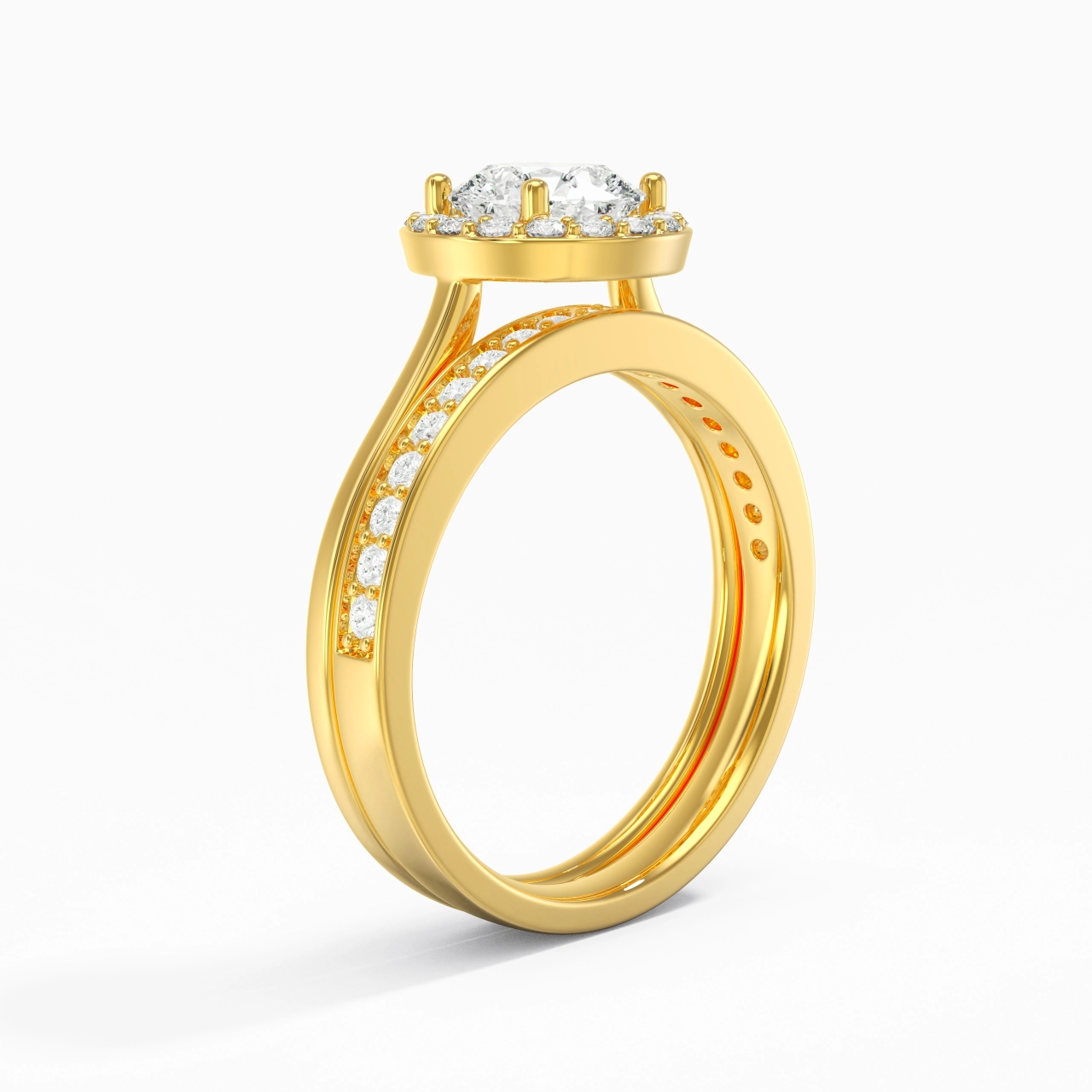 Antique Round 1.00ct Moissanite Bridal Set