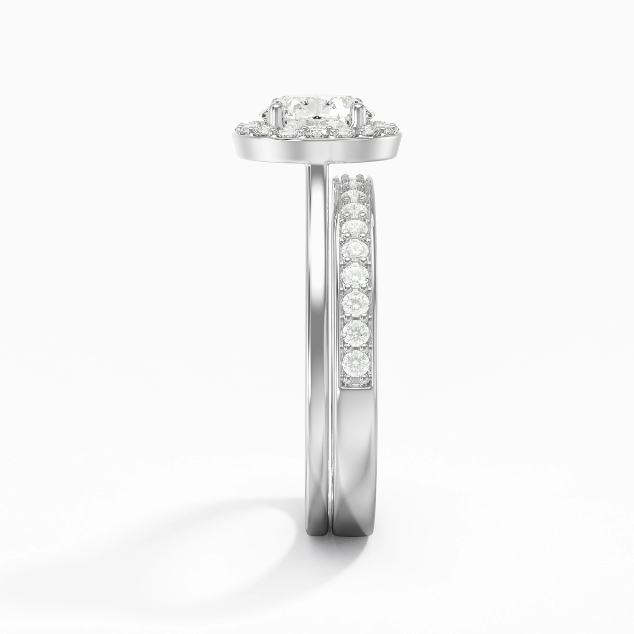 Antique Round 1.00ct Moissanite Bridal Set