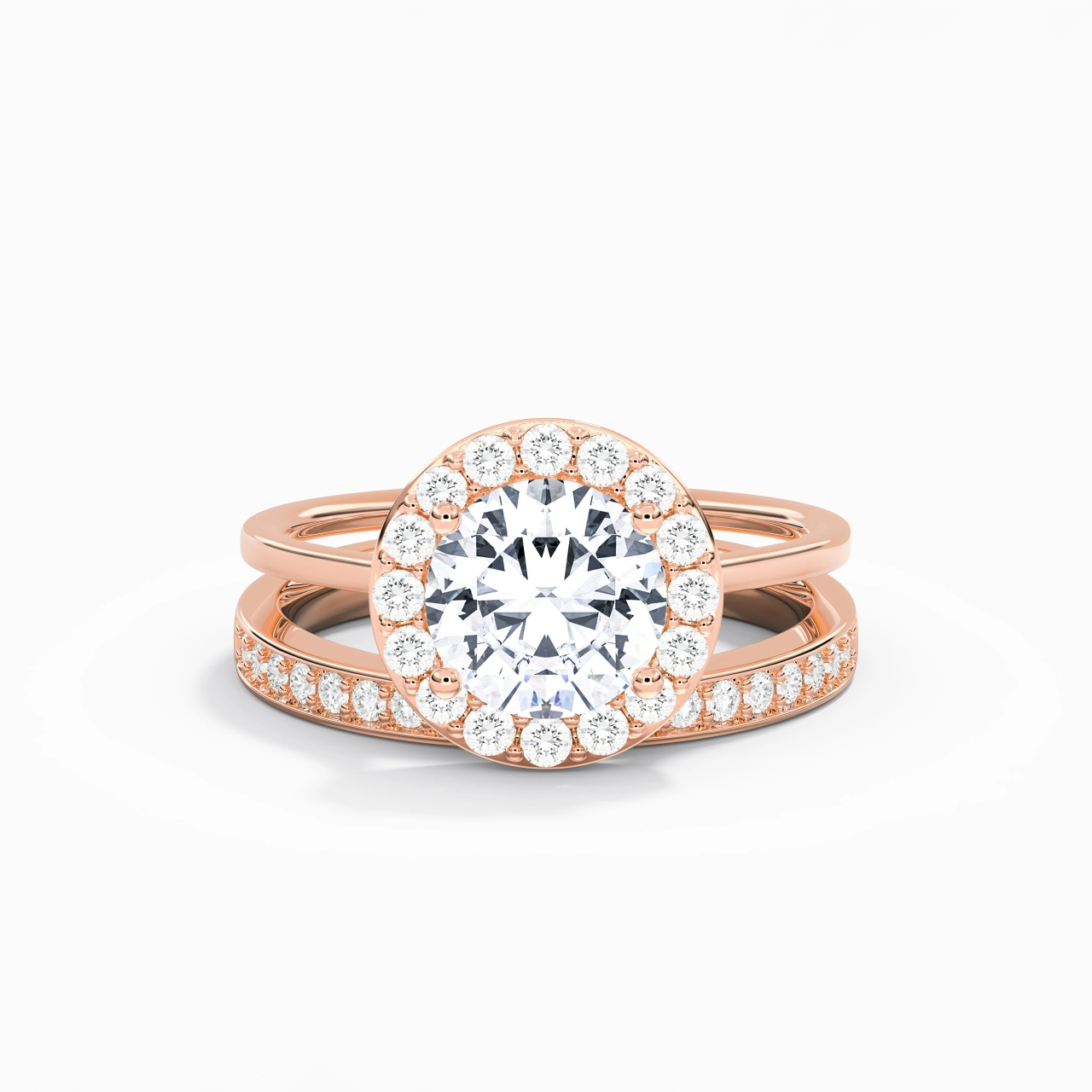 Antique Round 2.00ct Moissanite Bridal Set
