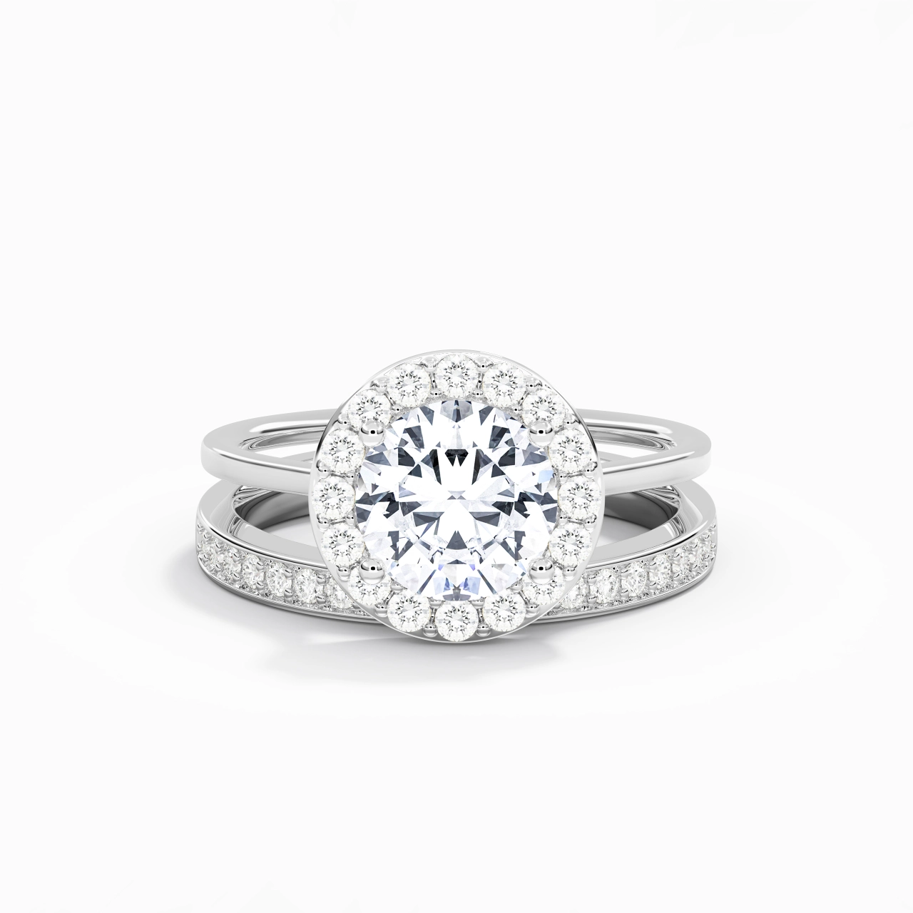 Antique Round 2.00ct Moissanite Bridal Set