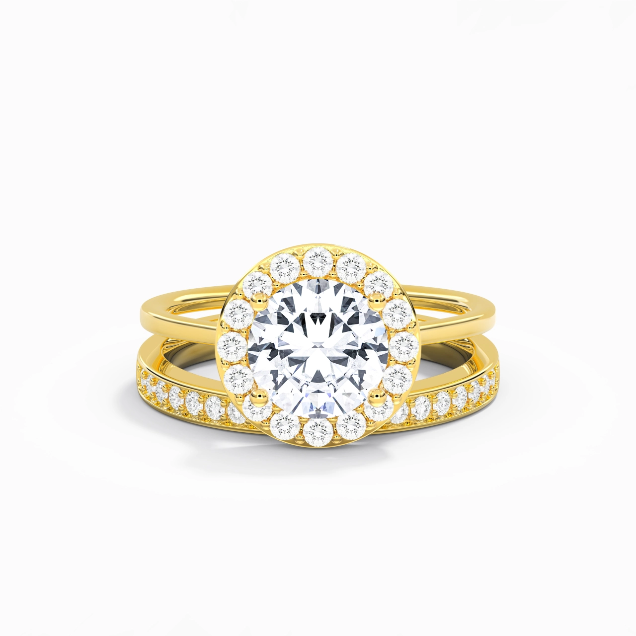 Antique Round 2.00ct Moissanite Bridal Set