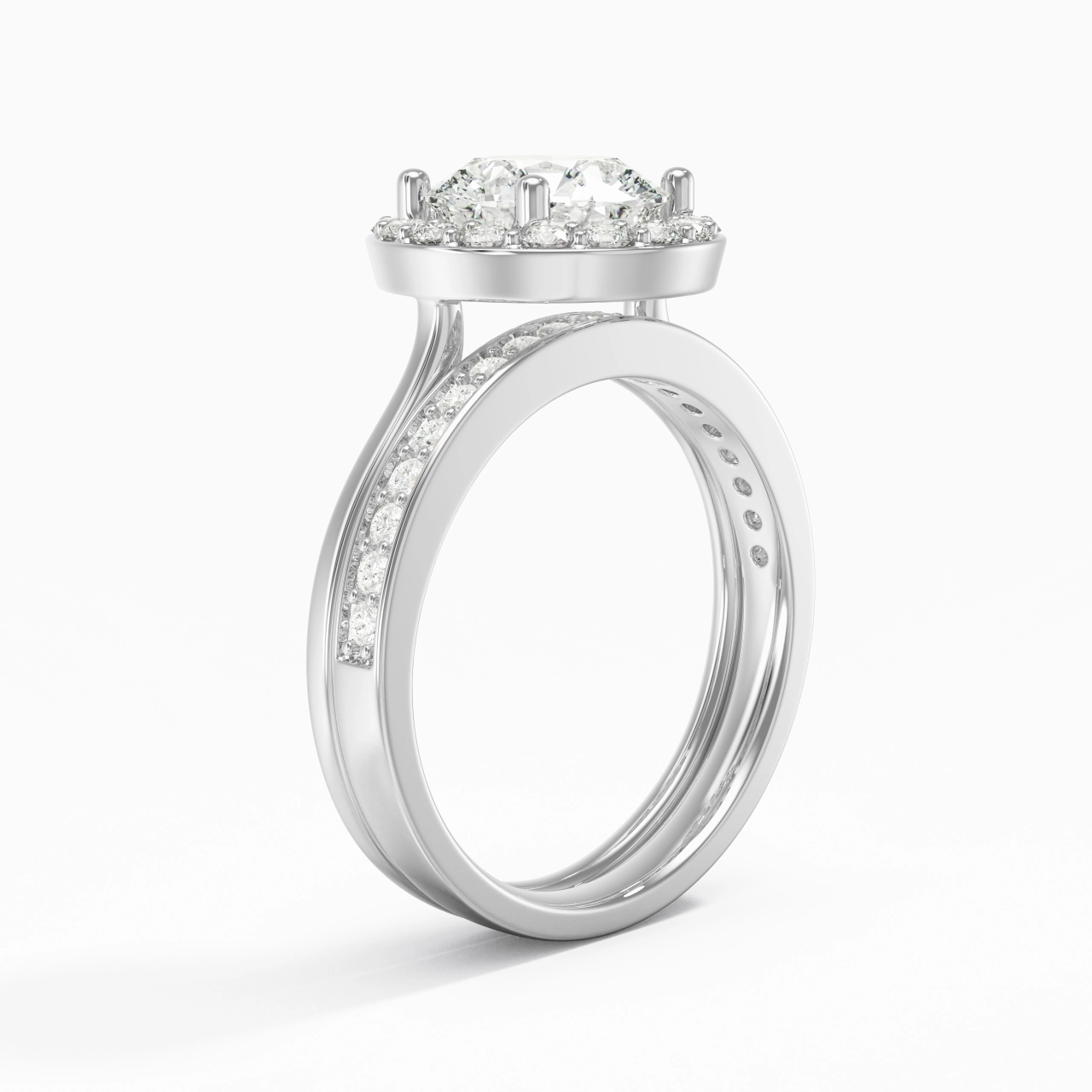 Antique Round 2.00ct Moissanite Bridal Set