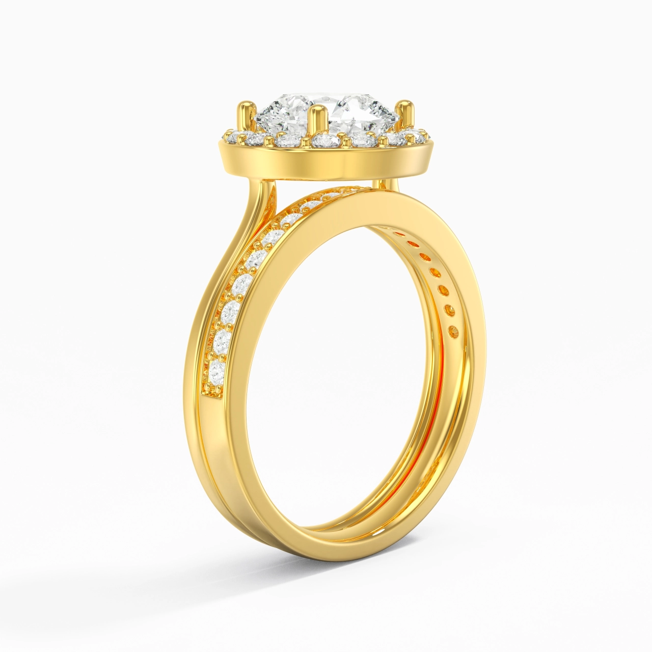 Antique Round 2.00ct Moissanite Bridal Set