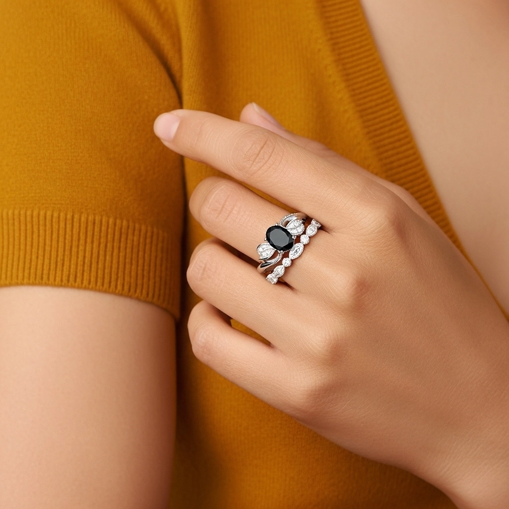 Or blanc Plaqué Nature Feuille Ensemble nuptial