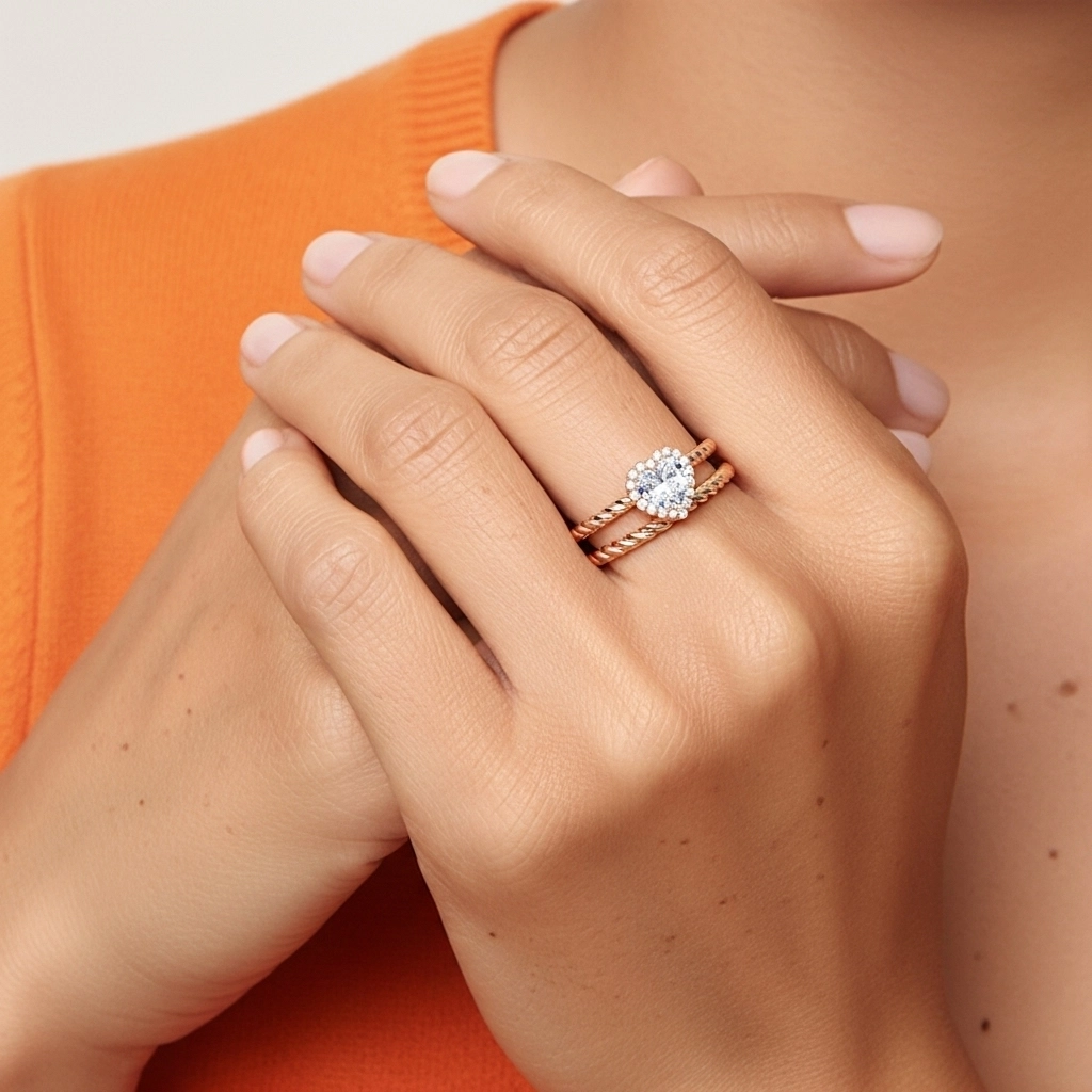 Argent sterling 925 Halo Tourner Ensemble d'alliances