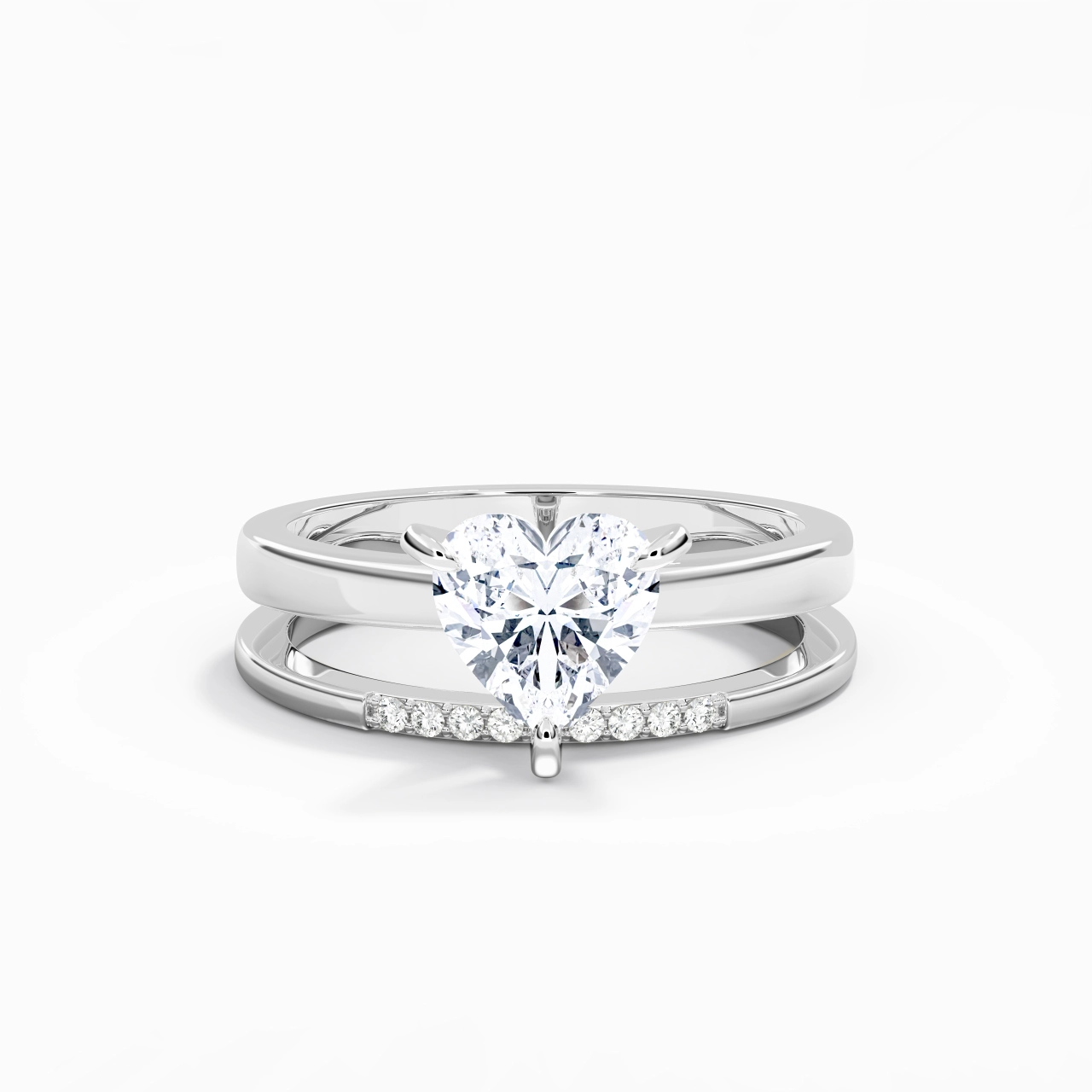 1.50ct Moissanite Wedding Ring Set 925 Sterling Silver