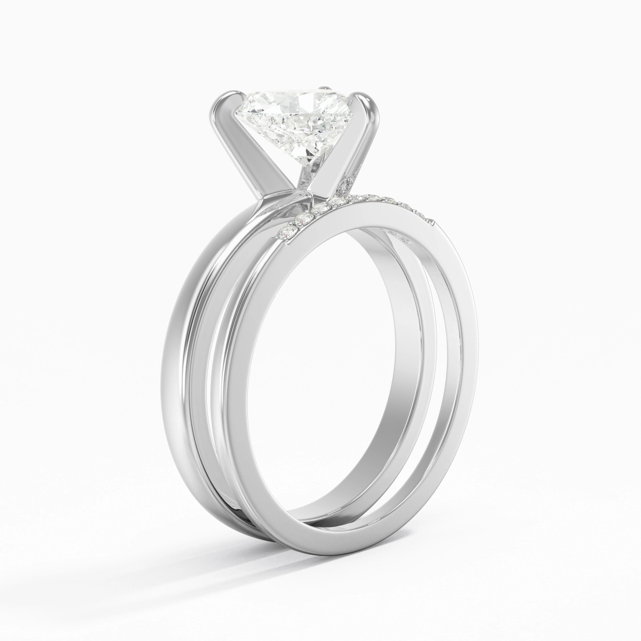 1.50ct Moissanite Wedding Ring Set 925 Sterling Silver