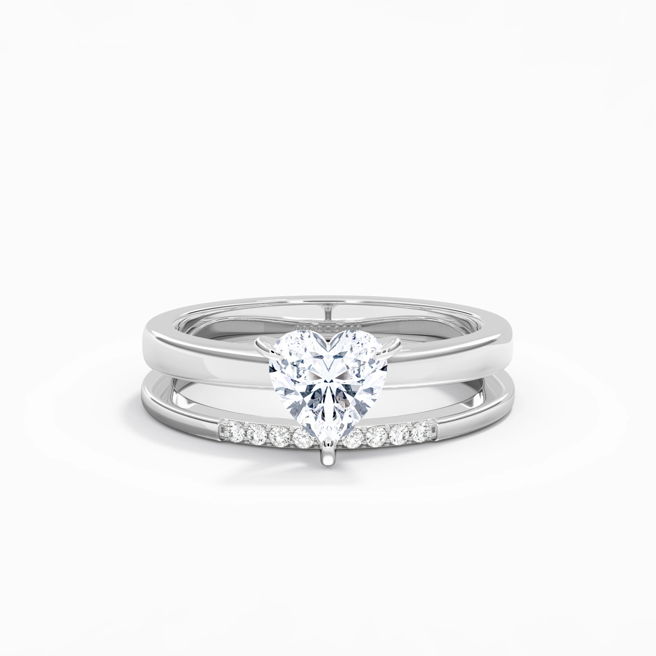 1.00ct Moissanite Wedding Ring Set 925 Sterling Silver