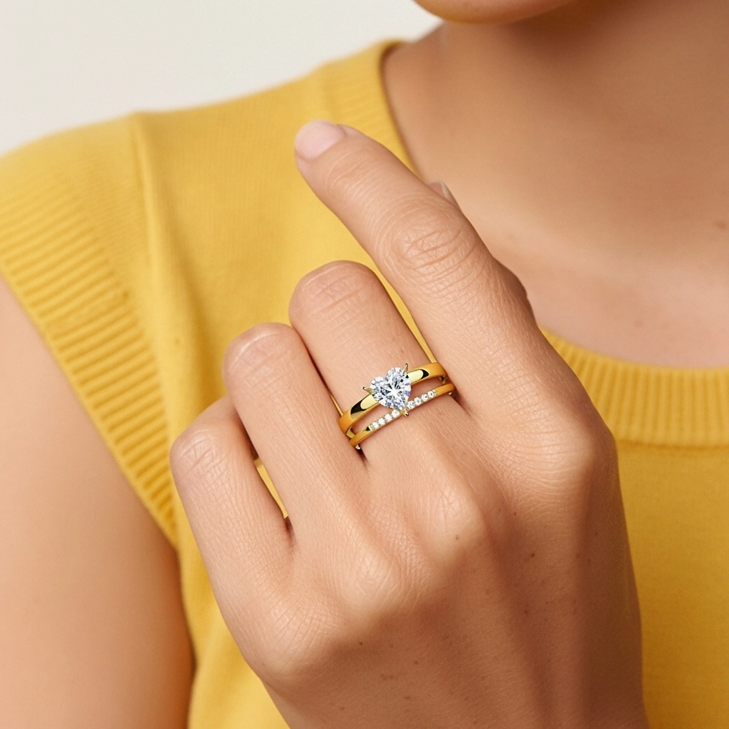 1.00ct Moissanite Ensemble d'alliances Argent sterling 925