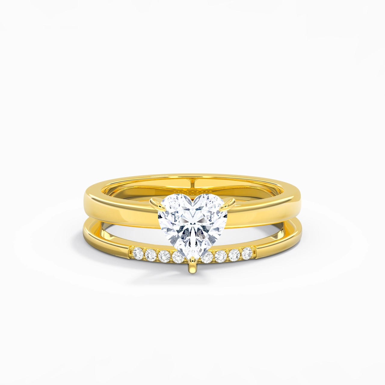 1.00ct Moissanite Wedding Ring Set 925 Sterling Silver