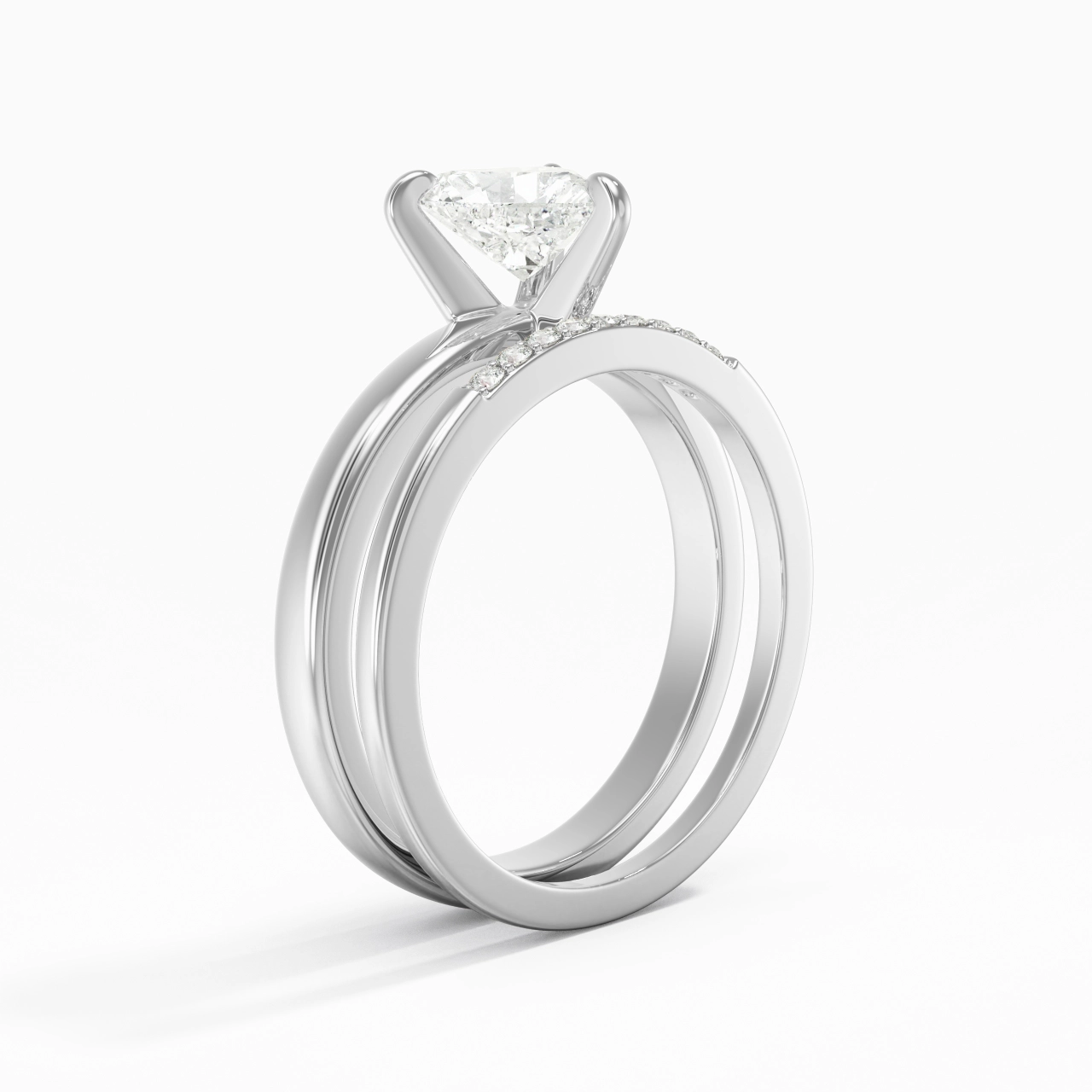 1.00ct Moissanite Wedding Ring Set 925 Sterling Silver
