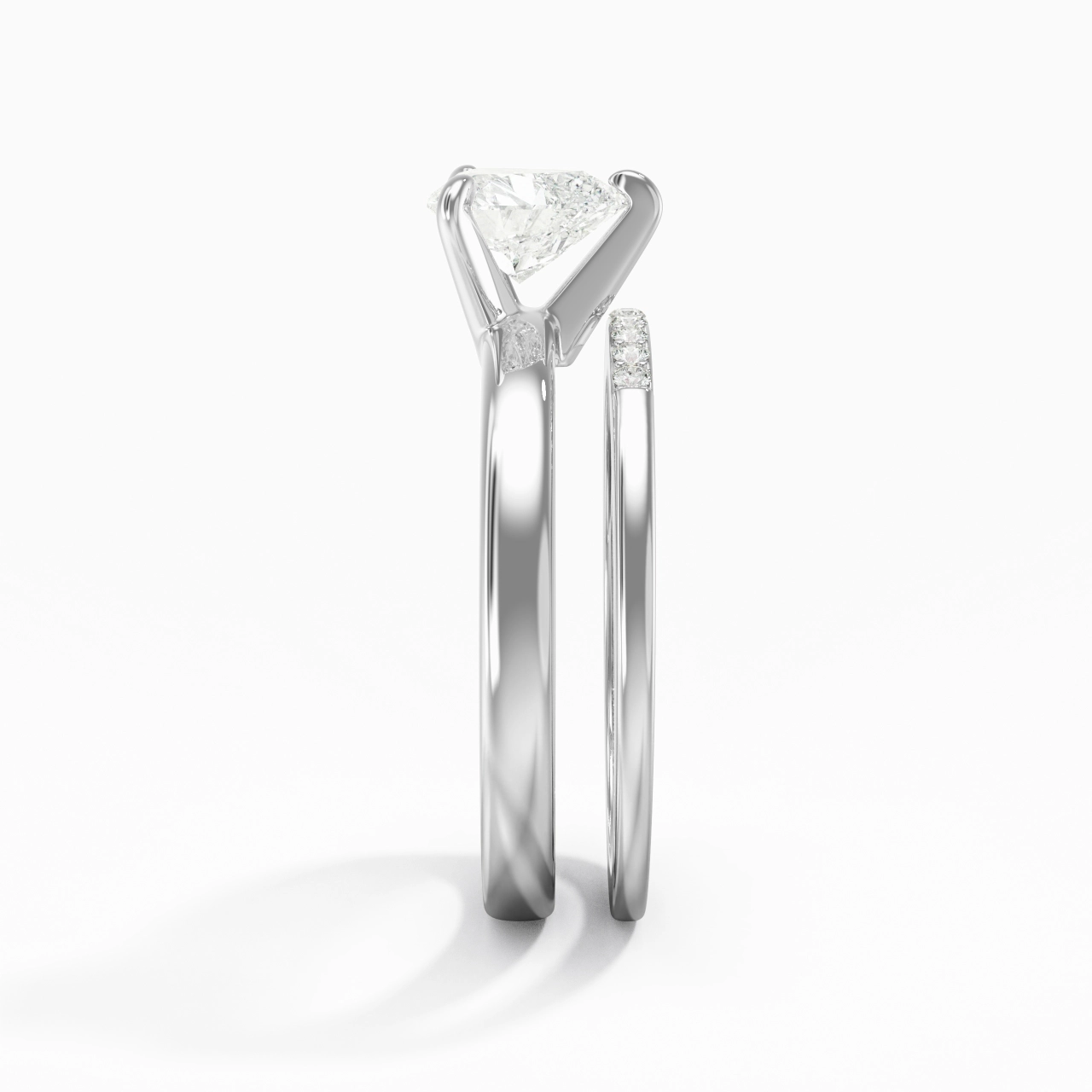 1.00ct Moissanite Wedding Ring Set 925 Sterling Silver