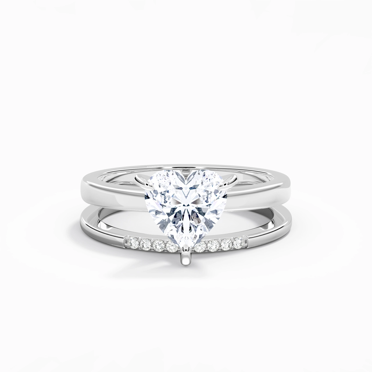 2.00ct Moissanite Wedding Ring Set 925 Sterling Silver