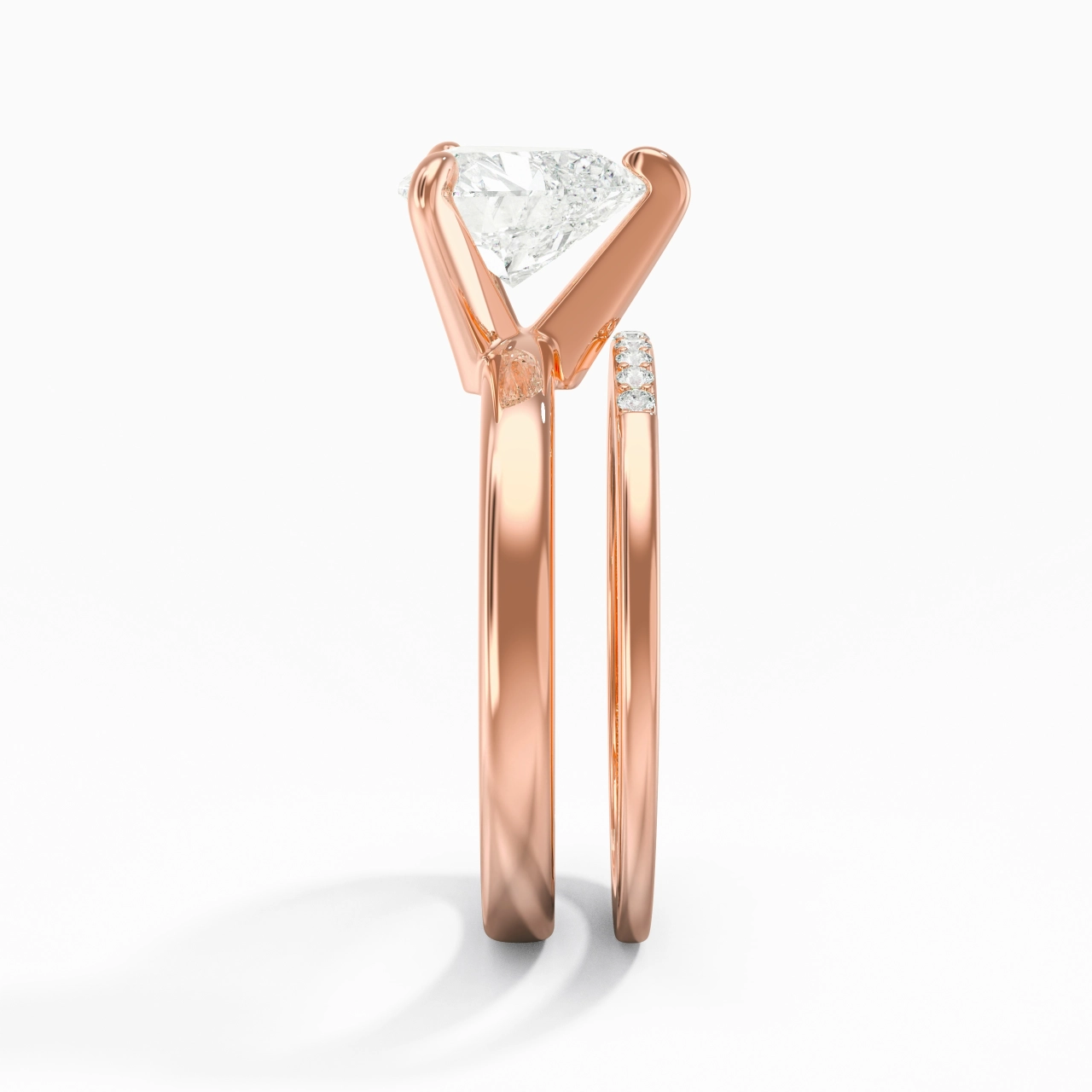2.00ct Moissanite Ensemble d'alliances Or rose 14 carats