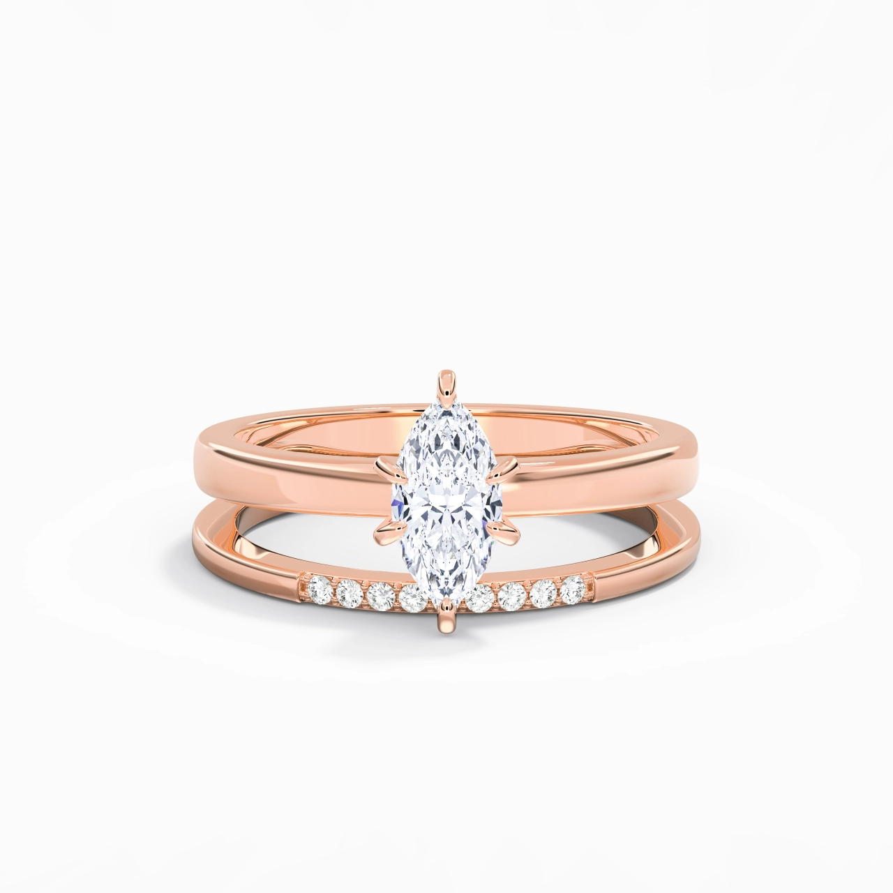 0.80ct Moissanite Wedding Ring Set 925 Sterling Silver