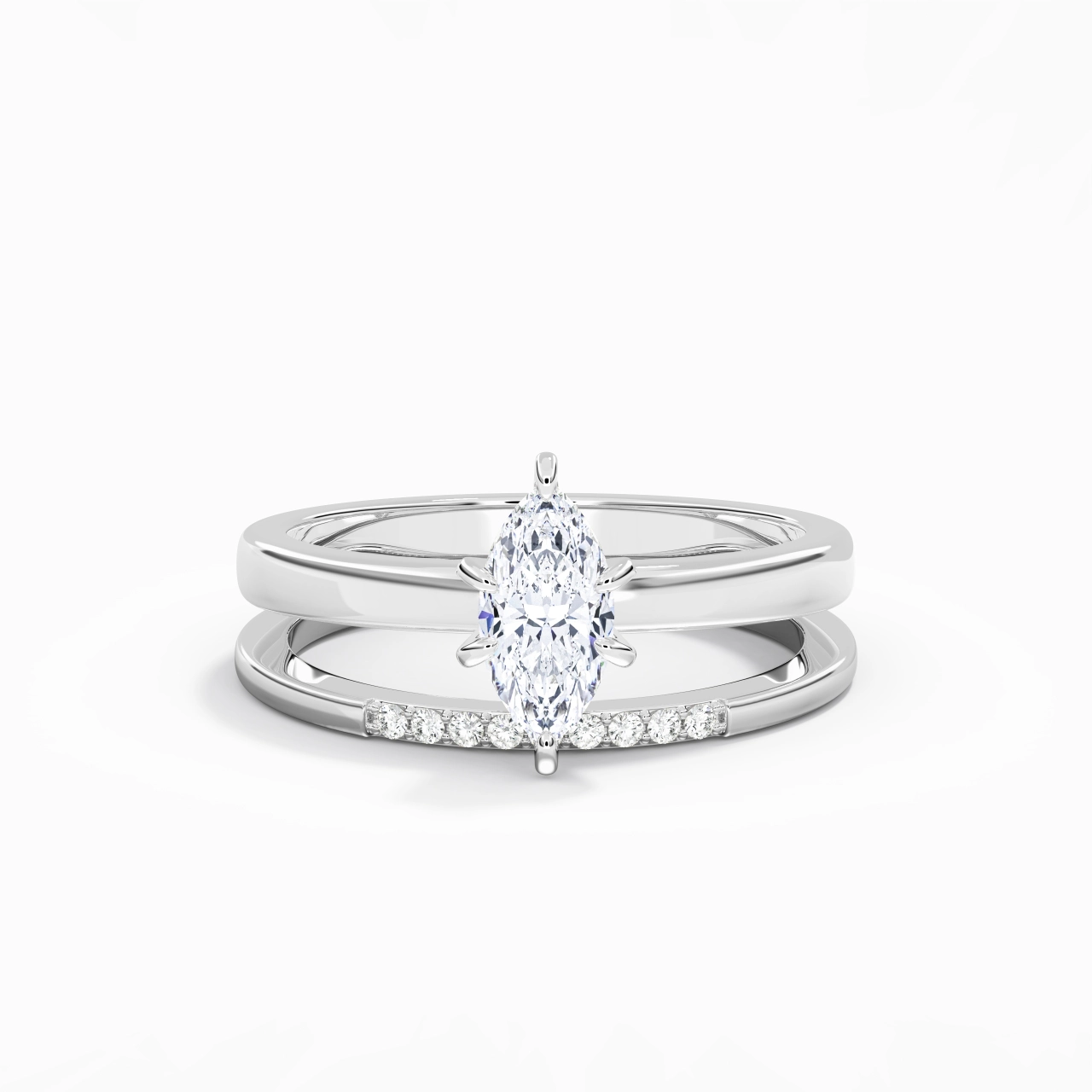 0.80ct Moissanite Wedding Ring Set 925 Sterling Silver