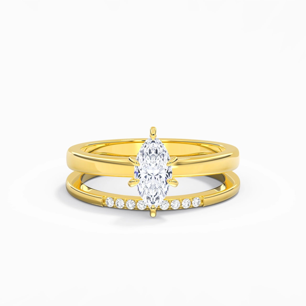 0.80ct Moissanite Wedding Ring Set 925 Sterling Silver