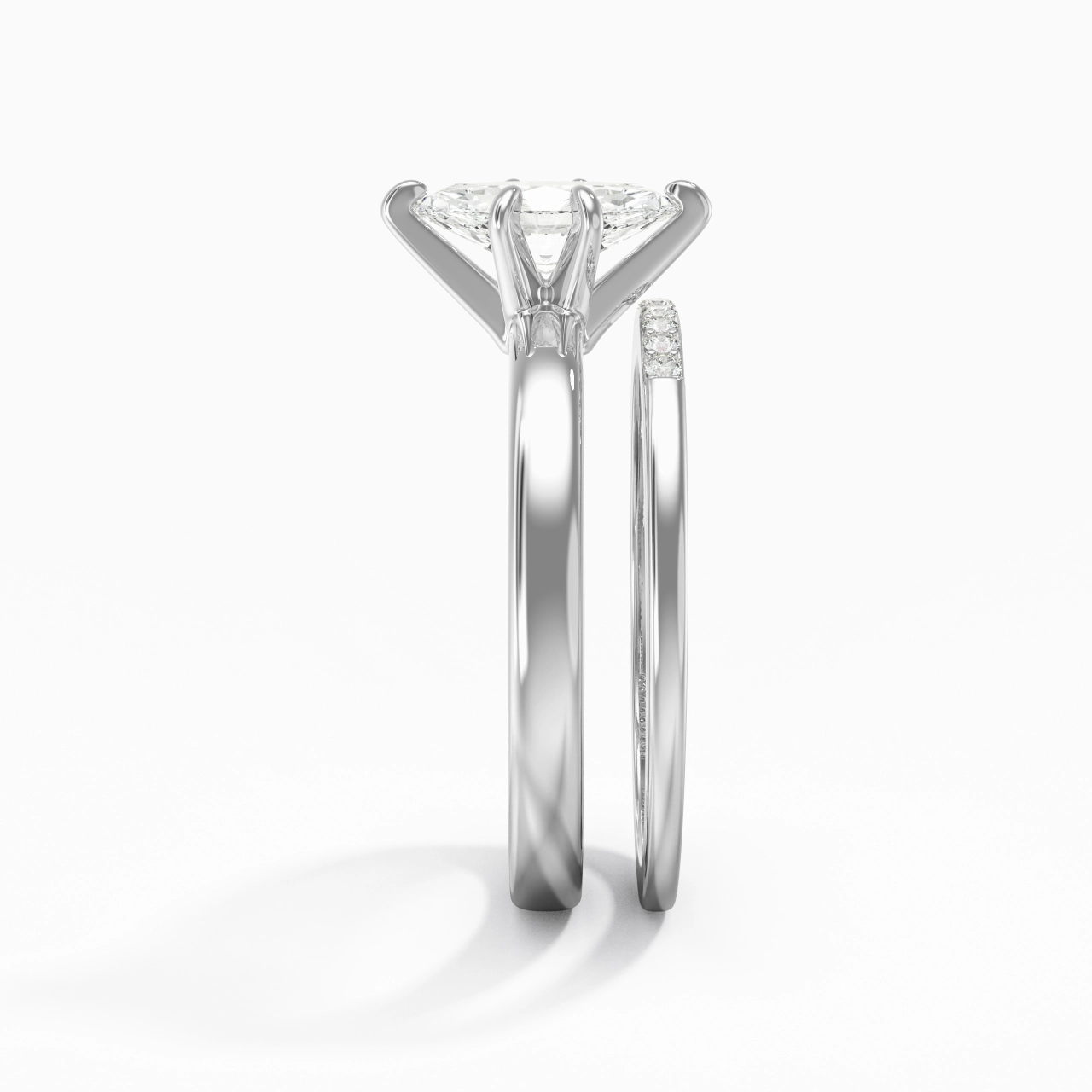 0.80ct Moissanite Wedding Ring Set 925 Sterling Silver