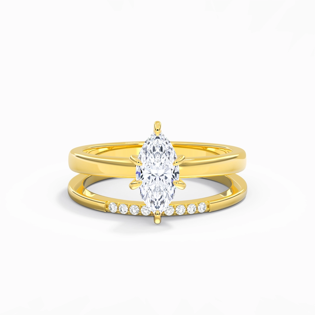 1.00ct Moissanite Wedding Ring Set 925 Sterling Silver