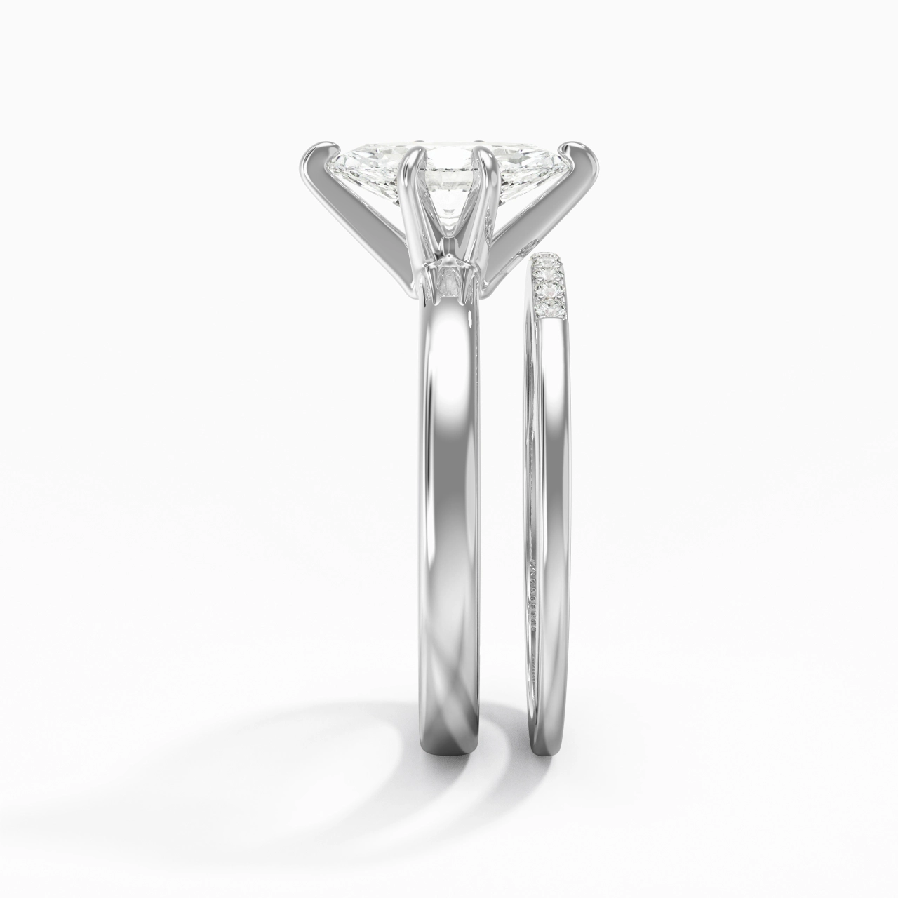 1.00ct Moissanite Wedding Ring Set 925 Sterling Silver