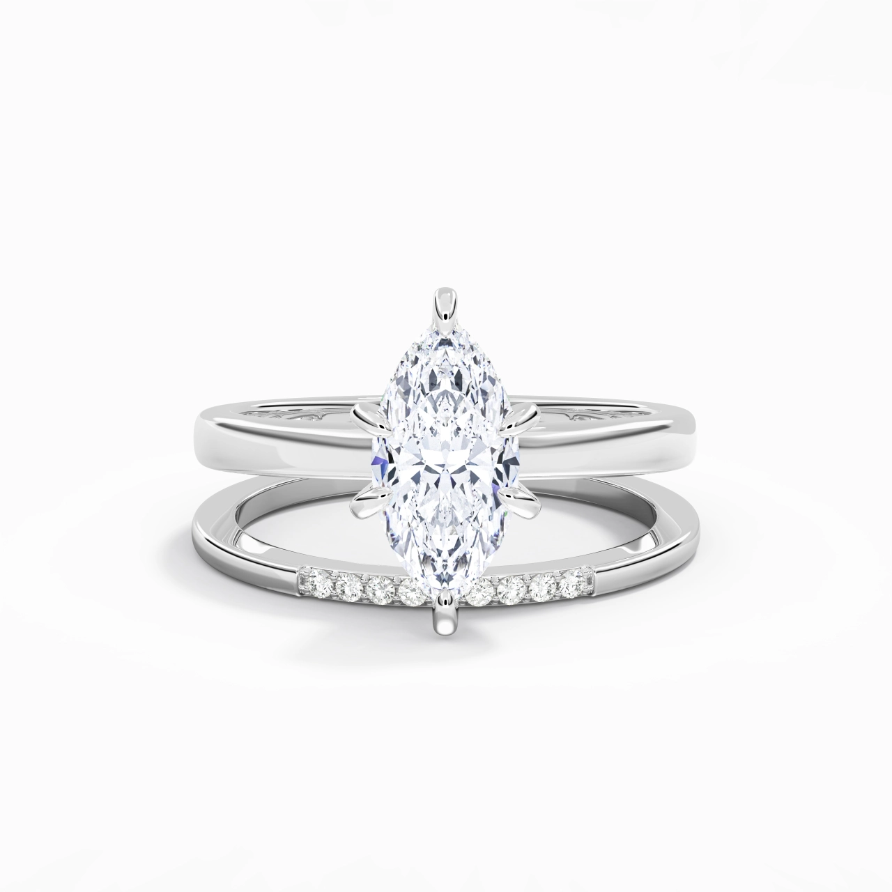 2.00ct Moissanite Wedding Ring Set Platinum