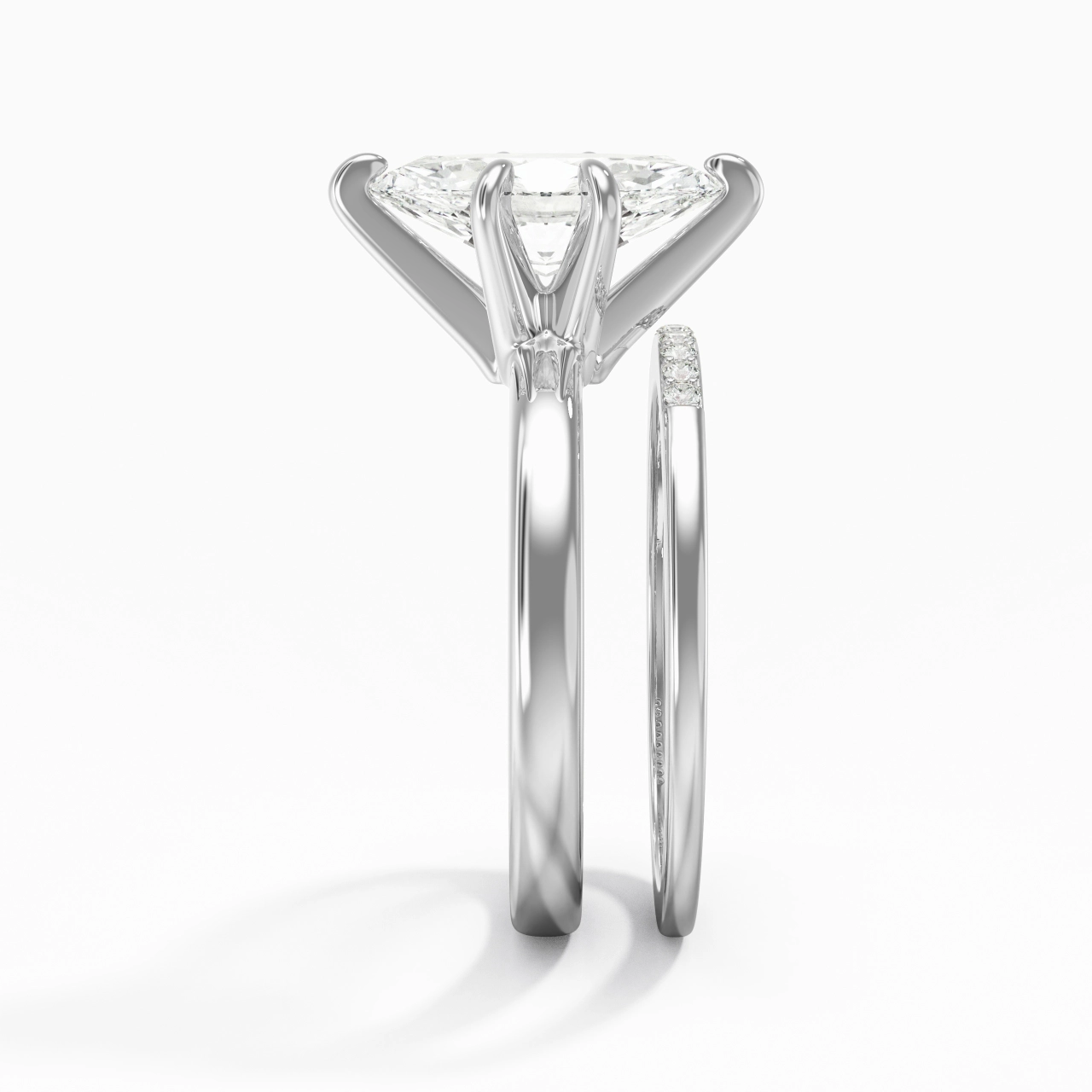 2.00ct Moissanite Wedding Ring Set Platinum