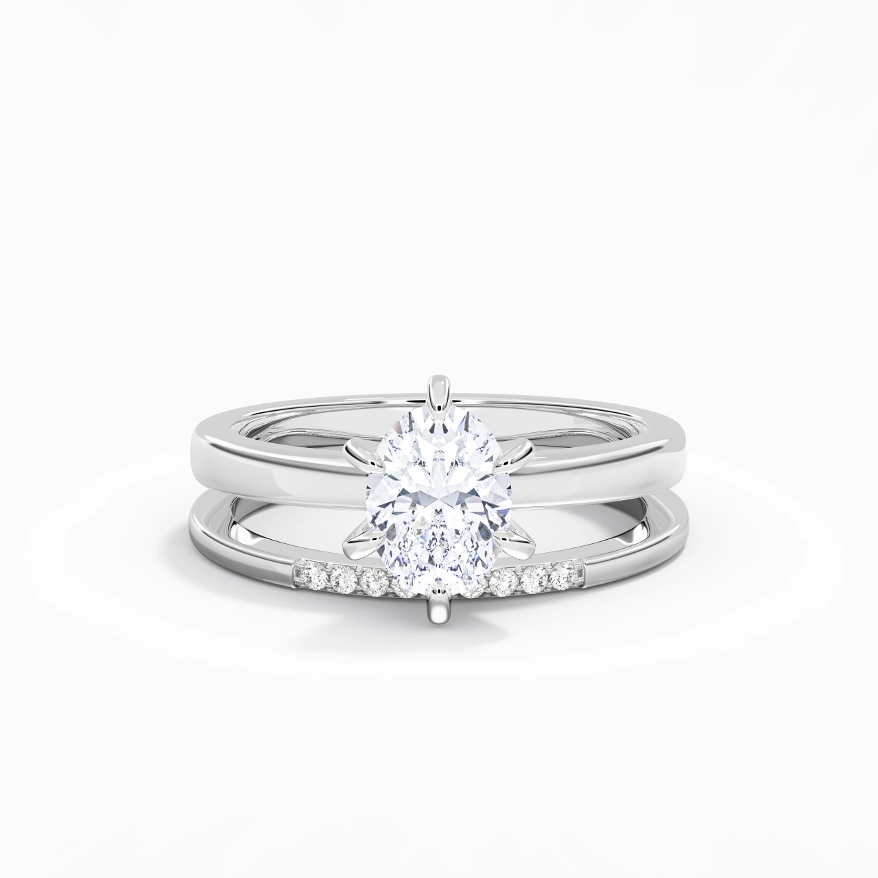 1.50ct Moissanite Wedding Ring Set 925 Sterling Silver