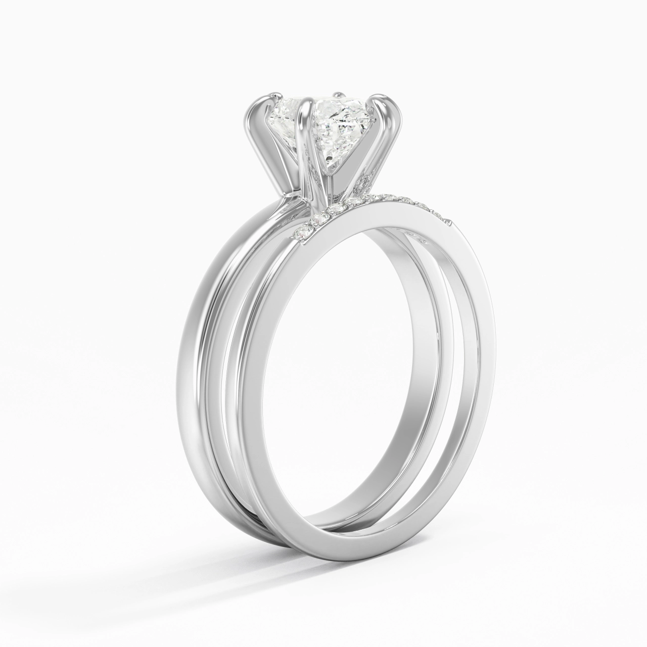 1.50ct Moissanite Wedding Ring Set 925 Sterling Silver