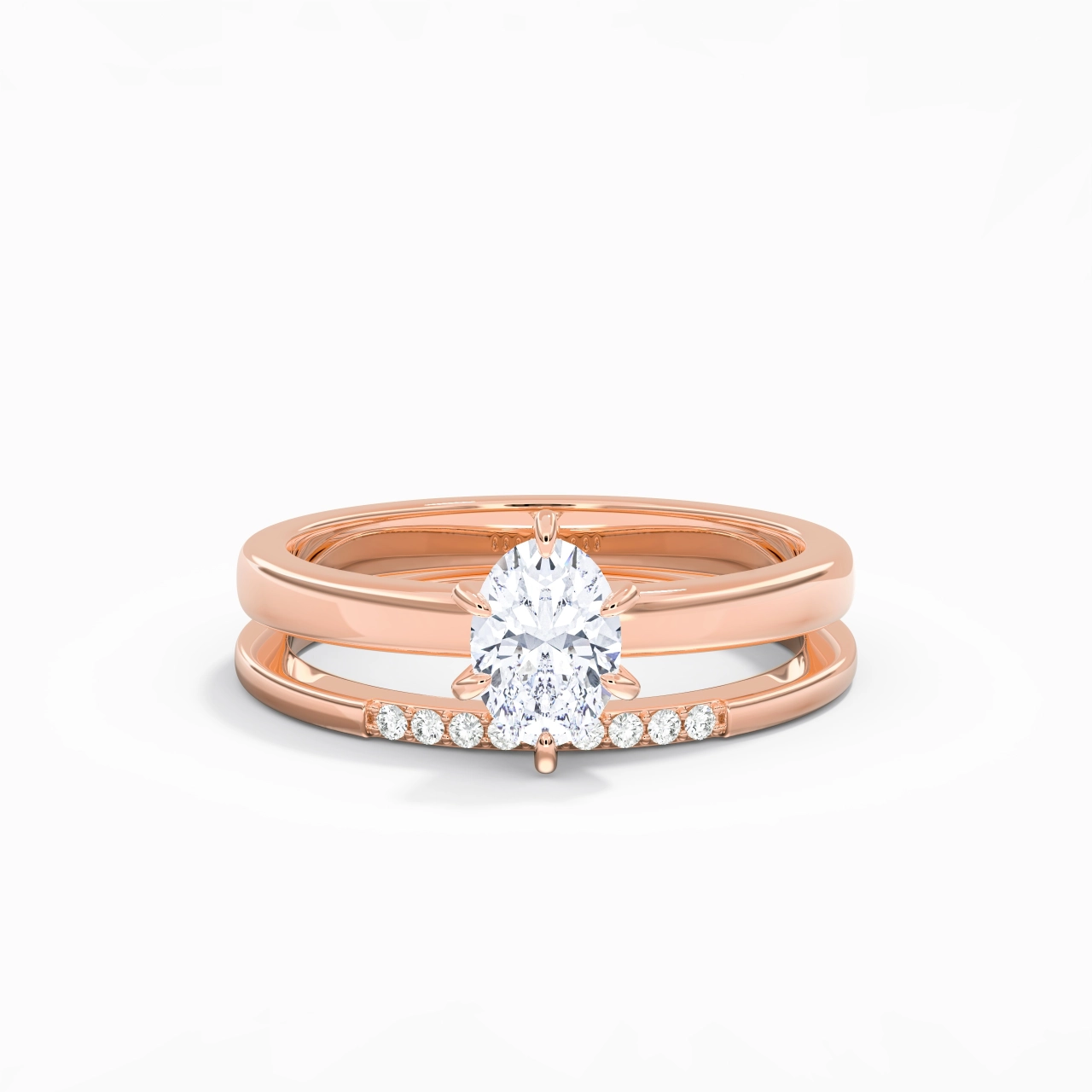 1.00ct Moissanite Wedding Ring Set 925 Sterling Silver