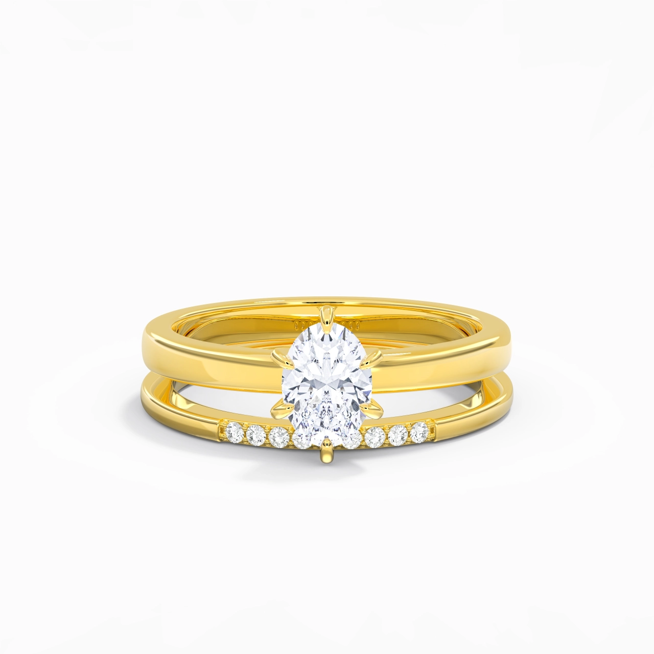 1.00ct Moissanite Wedding Ring Set 925 Sterling Silver