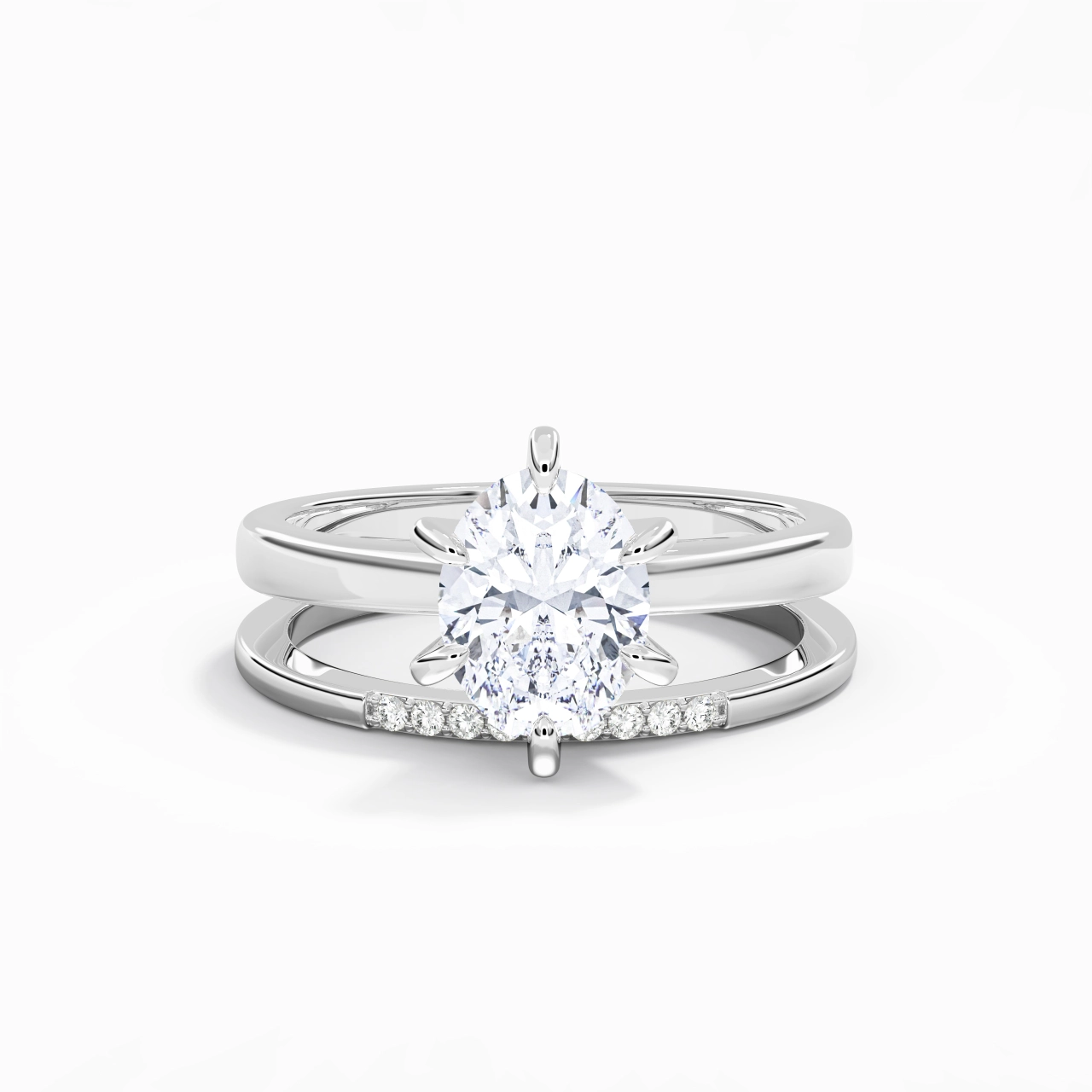 2.00ct Moissanite Wedding Ring Set 925 Sterling Silver