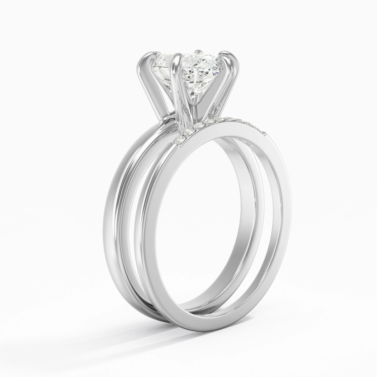 2.00ct Moissanite Wedding Ring Set 925 Sterling Silver