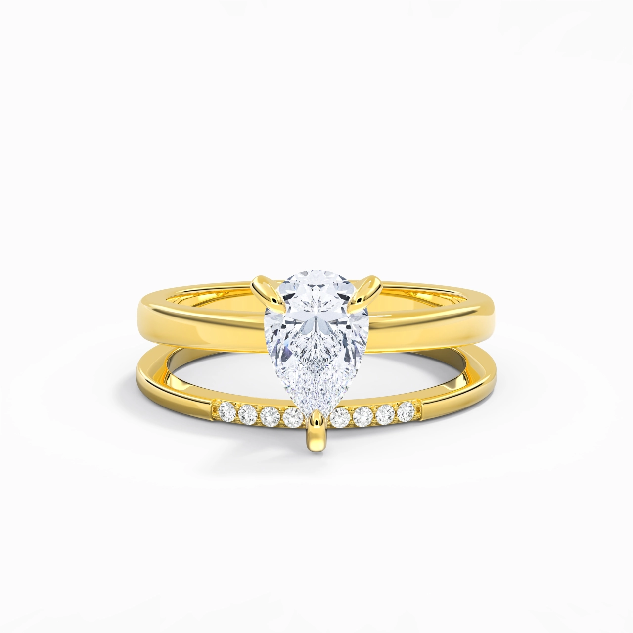 1.50ct Moissanite Wedding Ring Set 925 Sterling Silver
