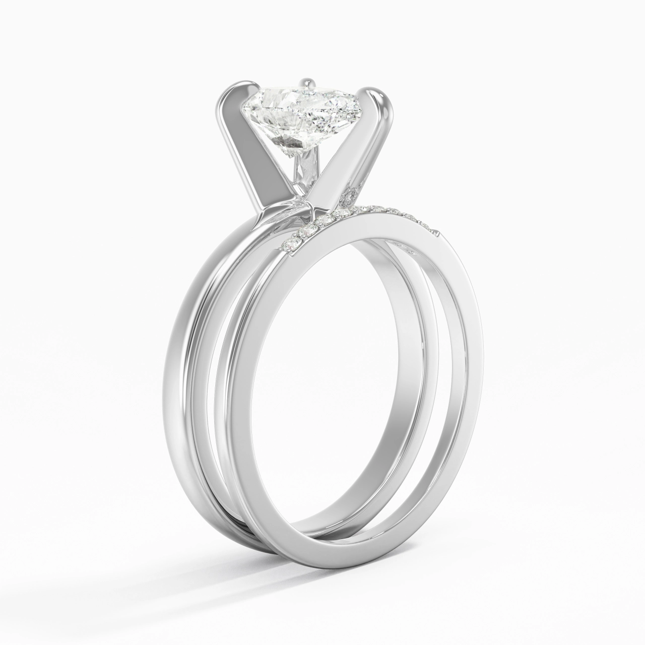 1.50ct Moissanite Wedding Ring Set 925 Sterling Silver