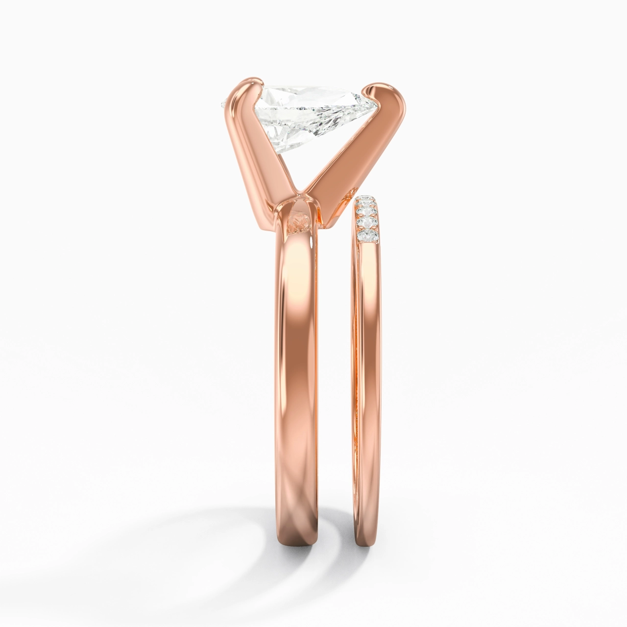 1.50ct Moissanite Wedding Ring Set 14K Rose Gold