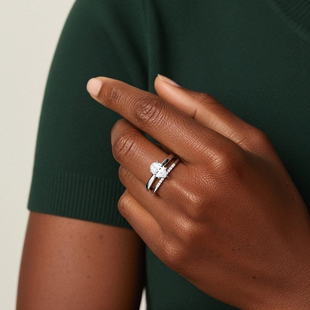 1.00ct Moissanite Ensemble d'alliances Platine