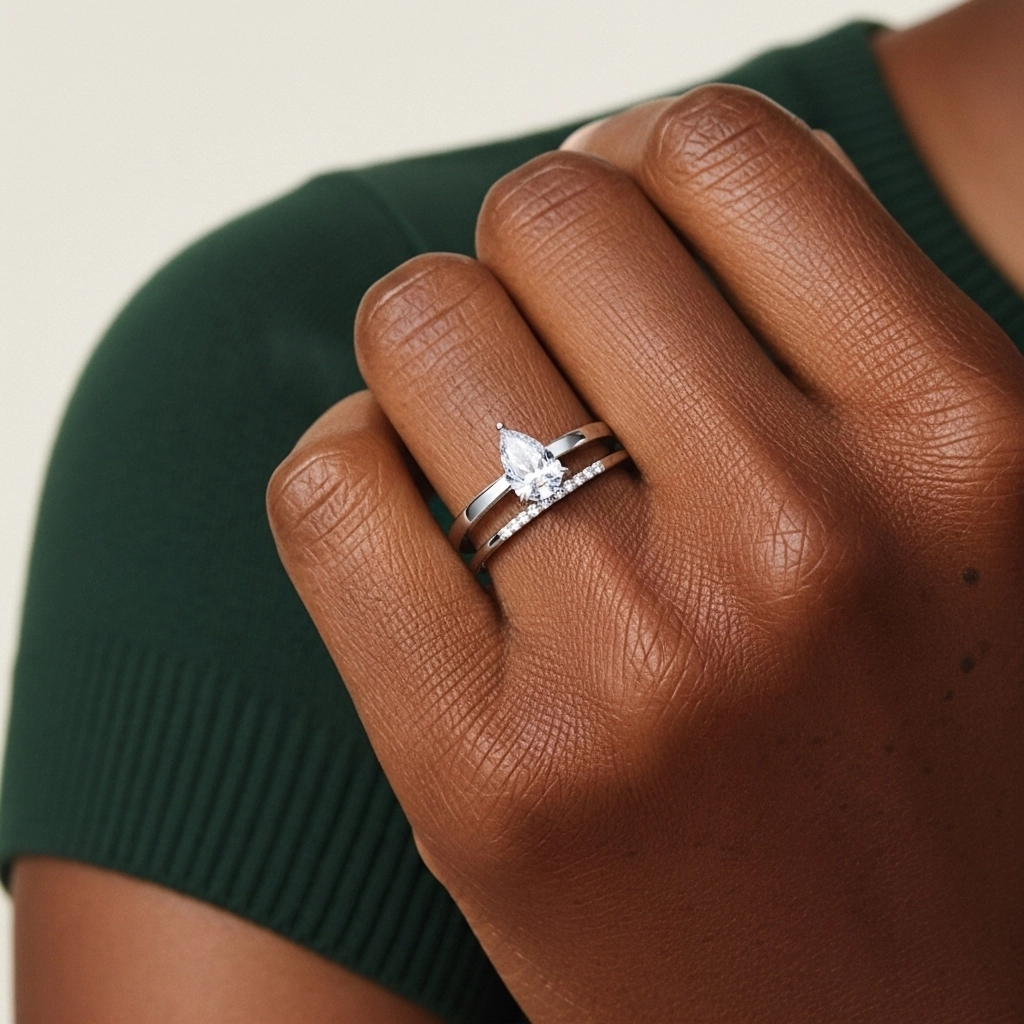 1.00ct Moissanite Ensemble d'alliances Platine