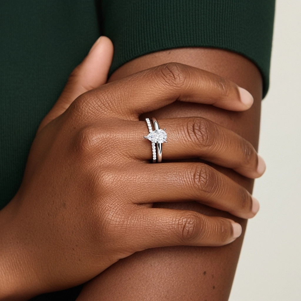 1.00ct Moissanite Ensemble d'alliances Platine