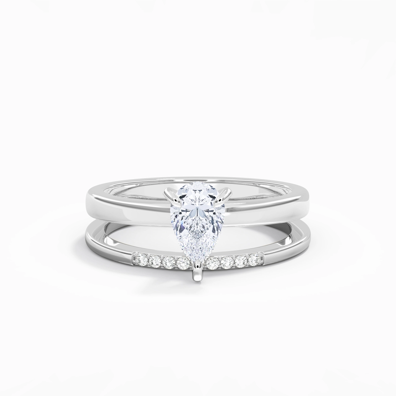 1.00ct Moissanite Wedding Ring Set 925 Sterling Silver