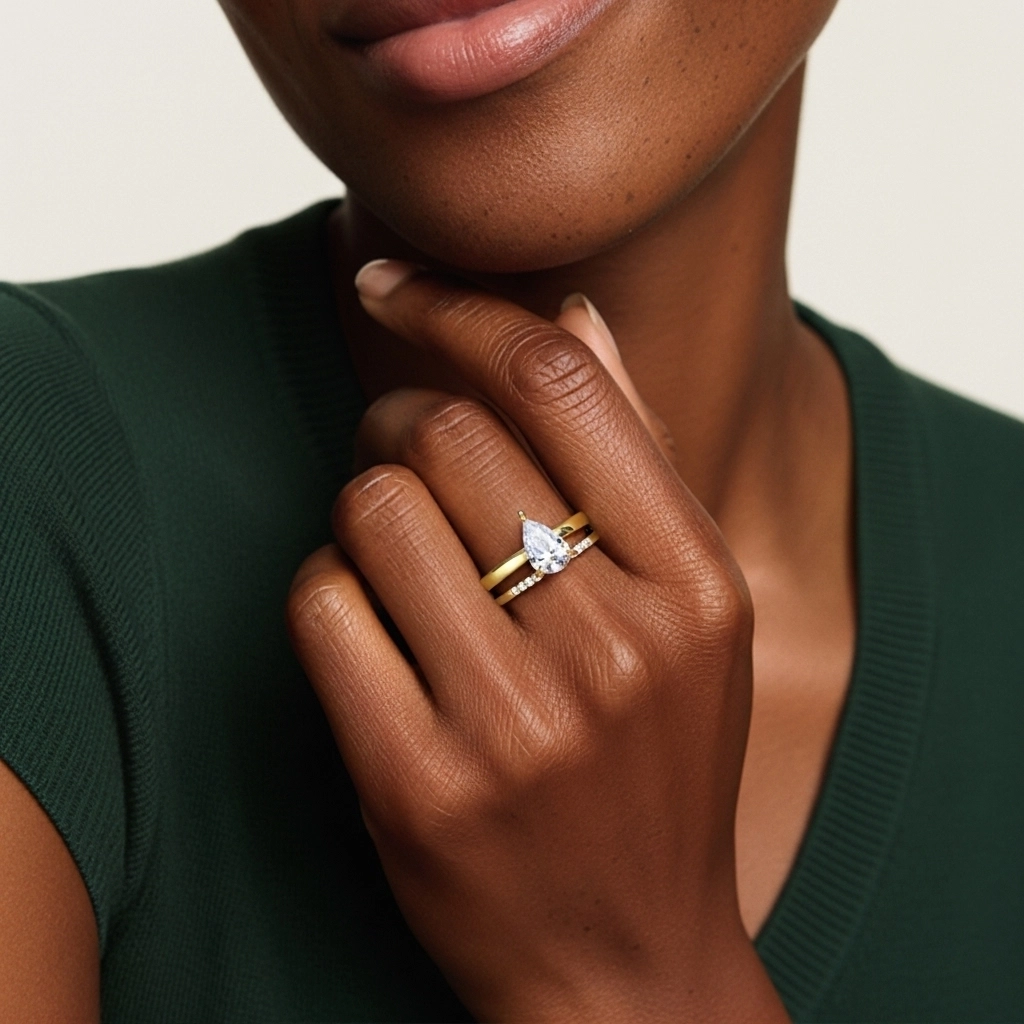 1.00ct Moissanite Ensemble d'alliances Argent sterling 925