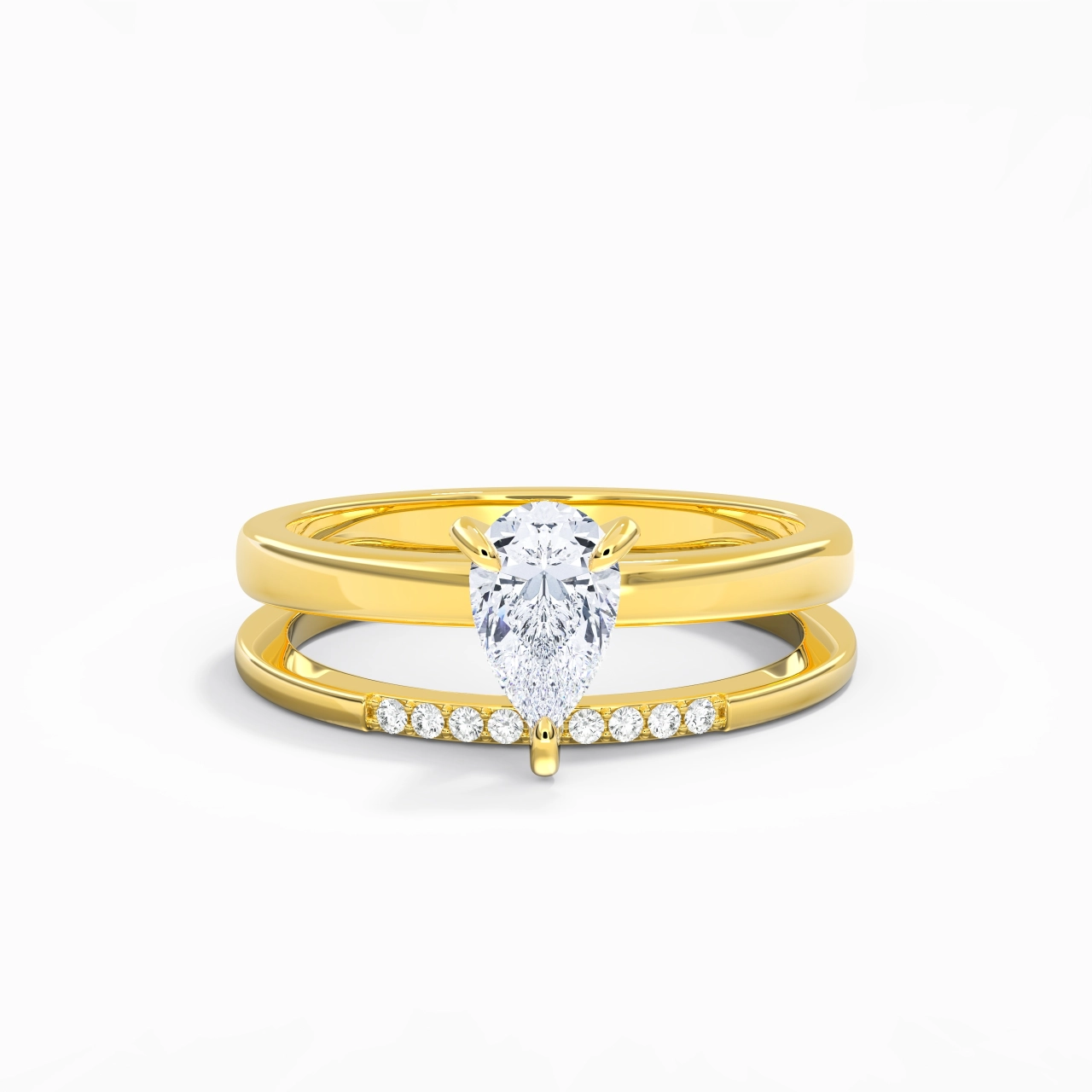 1.00ct Moissanite Wedding Ring Set 925 Sterling Silver
