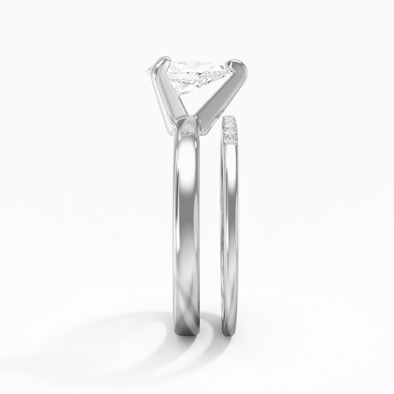 1.00ct Moissanite Wedding Ring Set 925 Sterling Silver